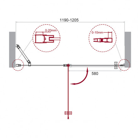 BelBagno ETNA-B-12-60/60-C-Cr душевая дверь