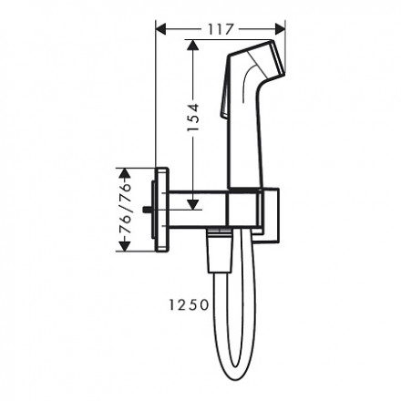 Hansgrohe Bidette E 1jet 29233670 Смеситель с гигиеническим душем внешняя часть, черный матовый