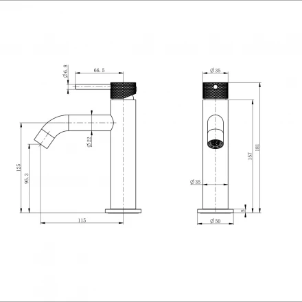 Wonzon &amp; Woghand WW-H1061-MB Смеситель для раковины черный матовый