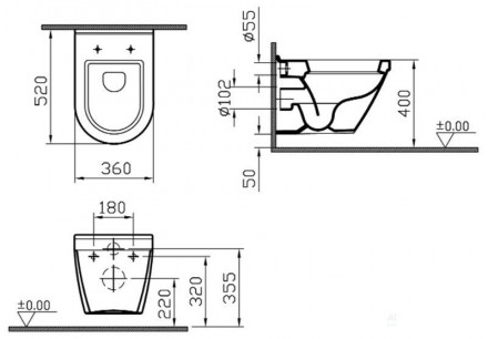 Vitra S50 5318B003-0850 унитаз подвесной с функцией биде