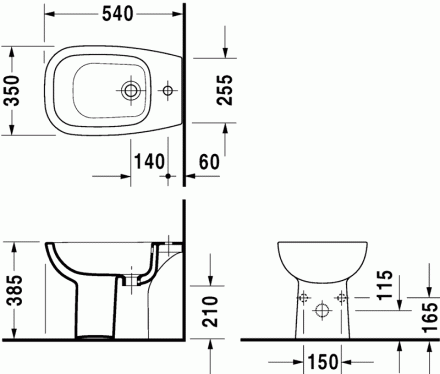 Duravit D-Code 223810 Биде напольное