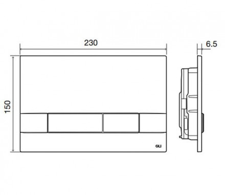 Oli Narrow Pure 148303 кнопка смыва черный Soft touch