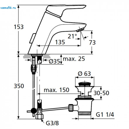 Ideal Standard Ceramix Blue A5646AA Смеситель для раковины