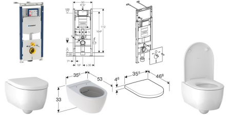 GEBERIT iCon 500.362.TC.I Унитаз с инсталляцией подвесной