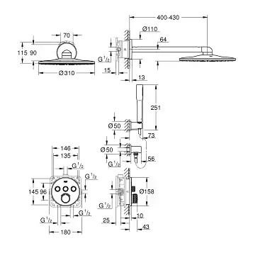 Grohe SmartControl Concealed 34709000 Душевая система