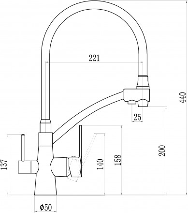 Savol S-L1805B-04 смеситель для кухни золотой под фильтр