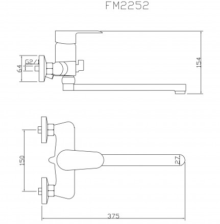 Fmark FM2252 смеситель для ванны