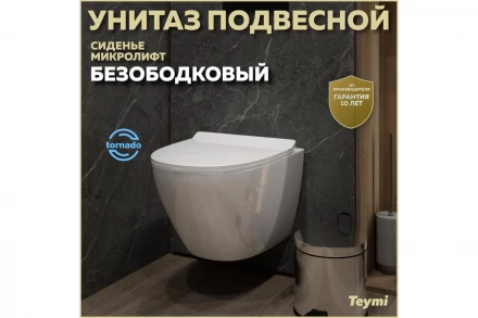 Teymi T40112 Lina Pro Vortex tornado Унитаз подвесной
