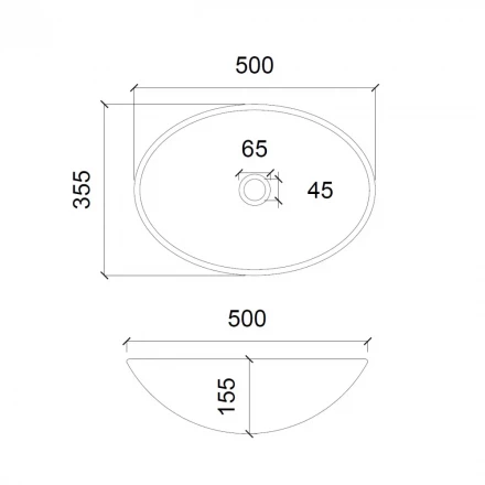 ABBER Glas AK2303B раковина накладная стеклянная