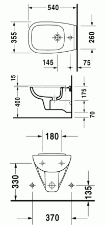 Duravit D-Code 223615 Биде подвесное