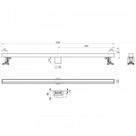 Wonzon &amp; Woghand WW-65406M-BR Душевой трап 60 см брашированный никель