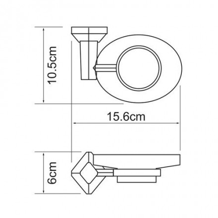 Wasserkraft Aller K-1129 Мыльница стеклянная