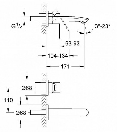 Grohe Eurostyle Cosmopolitan 19571002 смеситель для раковины