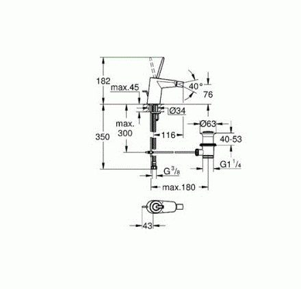 Grohe Eurodisc Joy 24036000 Смеситель для биде
