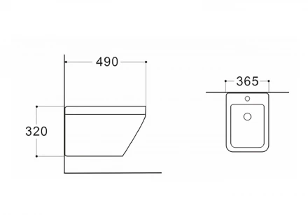 Aquatek AQ1055-00 Биде подвесное 490x365x320