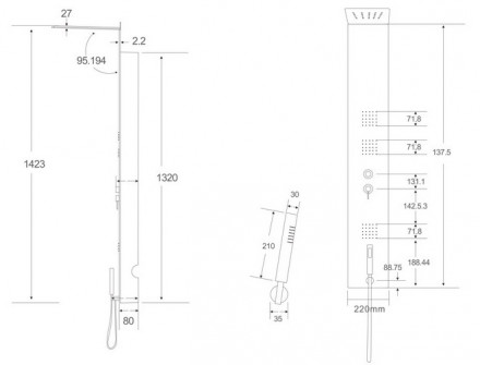 Cerutti TANARO S CT8992 Панель душевая