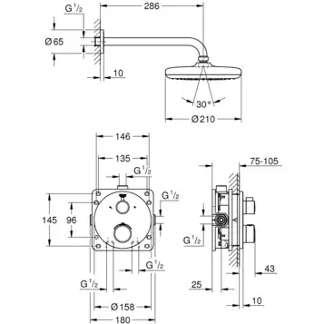 Grohe Grohtherm Tempesta 210 34726000 Душевая система