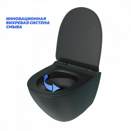 Teymi T40114 Lina Pro Vortex black tornado Унитаз подвесной