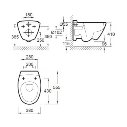 Jacob Delafon Presquile E4440-00 Подвесной унитаз с крышкой soft close