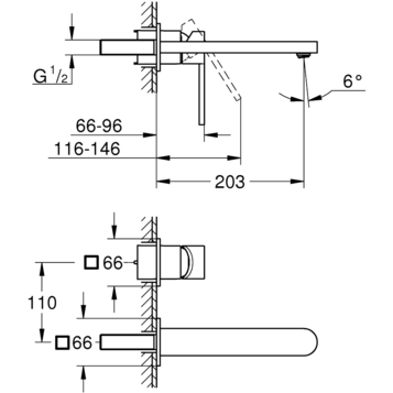 Grohe Plus 29306003 смеситель для раковины встраиваемый