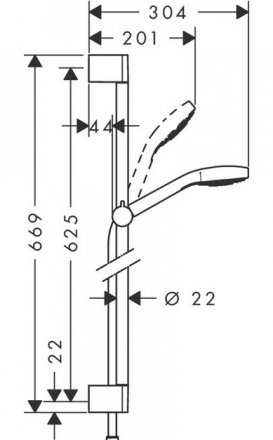 Hansgrohe Croma 110 Select S Multi 26560400 Душевой гарнитур 65 см