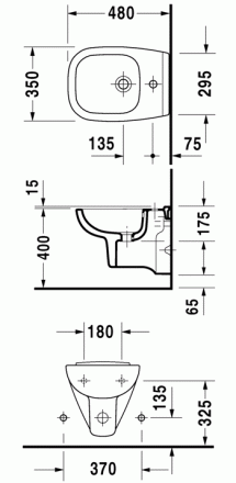 Duravit D-Code 223715 Биде подвесное Compact