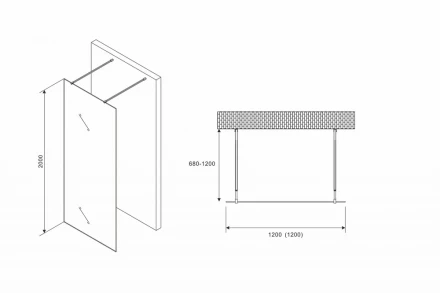 ABBER Immer Offen AG68120B8 душевая перегородка
