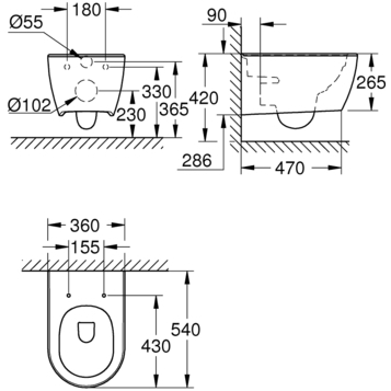 GROHE Essence 3957100H Унитаз подвесной безободковый (чаша)