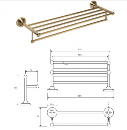 Bemeta Retro Bronze 144102097 полочка