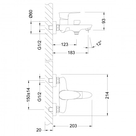 Lemark Nero LM0214C смеситель для ванны