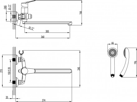 Lemark Partner LM6557C смеситель для ванны и душа