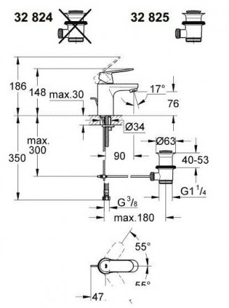 Grohe Eurosmart Cosmopolitan 32824000 смеситель для раковины