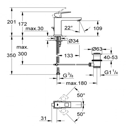 Grohe Eurocube 23445000 смеситель для раковины