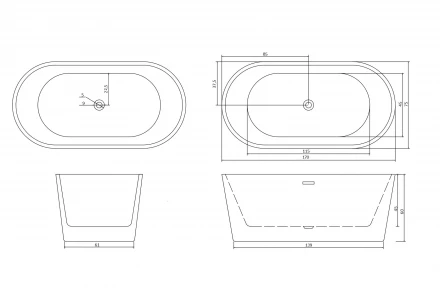 Ceruttispa RESIA170MWII акриловая ванна матовая 170x75