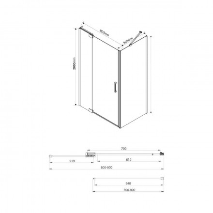 Vincea Extra VSR-1E101190CLGM душевой уголок