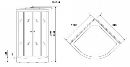 Niagara Classic NG3312-14L 1200х80 душевая кабина низкий поддон