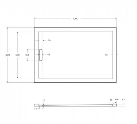 CEZARES TRAY-AS-AH-120/80-30-W поддон из искусственного мрамора