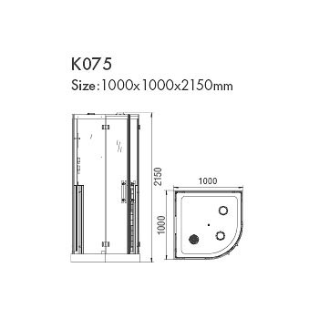 KOY K075 душевая кабина с инфракрасной сауной и паровой баней