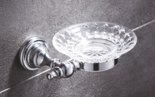 Rose RG1103 Мыльница стеклянная хром