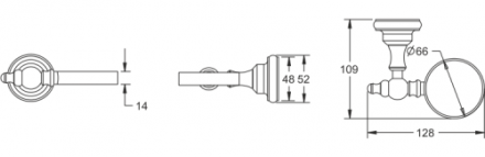 Rose RG1103 Мыльница стеклянная хром