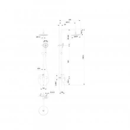 Wonzon &amp; Woghand Line WW-AE3354-CR Душевая система хром