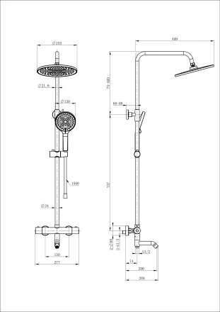 Wonzon &amp; Woghand Inn WW-B3065-T1-MW Душевая система с термостатом белый матовый