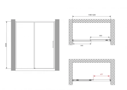 ABBER Komfort AG93120B душевая дверь