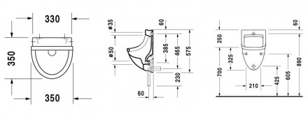 Duravit Starck 3 082135 Писсуар с внутренним подводом воды