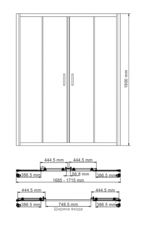 WasserKRAFT Lippe 45S09 Душевая дверь 1700