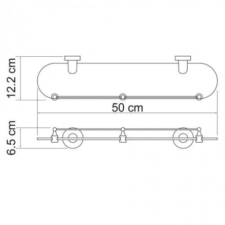 Wasserkraft Isen К-4044 Полка стеклянная