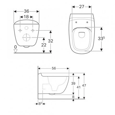 Geberit Citterio 500.510.01.1 Rimfree Унитаз подвесной (чаша)