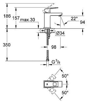 Grohe Eurocube 23132000 смеситель для раковины