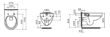 Roca Victoria 34639300Y RIMLESS Унитаз подвесной (чаша)