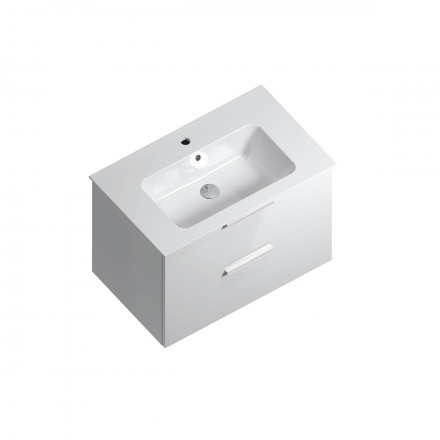 Kerama Marazzi Piano 75 тумба подвесная с ящиками, белая глянцевая